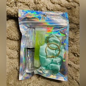 Lip Gloss & Gold Hoops Mini Accessory Bundle